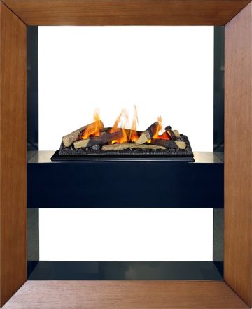 Каминокомплект  Boxx - Орех с очагом Cassette 600 LNH-INT (с дровами)